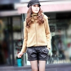 Meteshow - Zip-Up Hooded Nubby Jacket