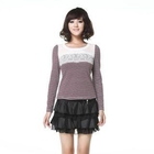 O.SA - Lace Panel Striped Top