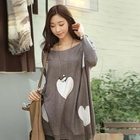 CLICK - Heart Print Knit Top