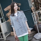 CLICK - Tab-Sleeve Pinstripe Shirt