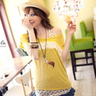 Tokyo Fashion - Set: Lace-Appliqué Top + Floral Tank Top
