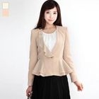 Orange Style - Frill-Trim Peplum Jacket