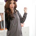 RingBear - Zip-Front Contrast Tunic With Hood