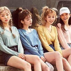 chuu - Long-Sleeve V-Neck Sweater chuu - Long-Sleeve V-Neck Sweater