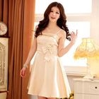 JK2 - Bow-Accent Pleated Party Dress