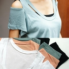 45SEVEN - Scoop Neck Cut Away-Shoulder Top