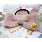 Fit-to-Kill - Gold Buttons  Bow Hair Band - Apricot