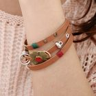 59 Seconds - Floral Metal Faux Leather Bracelet