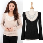 sabotte - Lace-Yoke Knit Top
