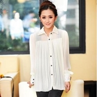 Ringnor - Beaded Lace Collar Chiffon Blouse