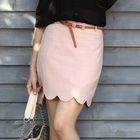 MISSTHEA - Scalloped-Hem Pencil Skirt
