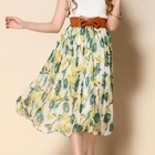 MISSTHEA - Floral Pleated Skirt with Belt