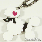 Sweet & Co. - Mirror Heart White Poodle Silver Necklace