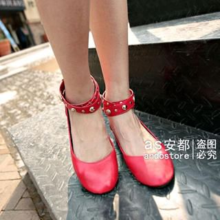 Studded Ankle-Strap Flats Studded Ankle-Strap Flats