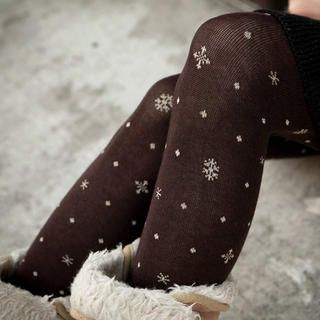 Snowflake-Print Dotted Tights Snowflake-Print Dotted Tights