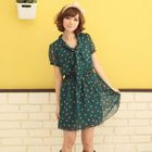 CatWorld - Smock Waist Dotted Chiffon Dress