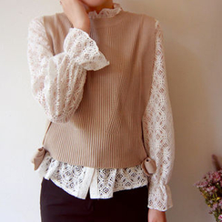 LEELIN - Sleeveless Tie-Hem Knit Top LEELIN - Sleeveless Tie-Hem Knit Top