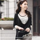 Melissa - Inset Lace Top Drape-Front Top