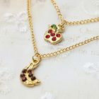 Fit-to-Kill - Lovely Apple & banana double chain Necklace