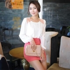 cocostar - Contrast-Trim Key-Hole Back Top