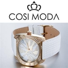 COSI MODA - Stainless Steel Genuine Leather Strap Watch with Cubic Zirconia COSI MODA - Stainless Steel Genuine Leather Strap Watch with Cubic Zirconia