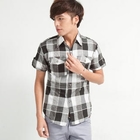 Free Shop - Short-Sleeve Dual-Pocket Plaid Shirt
