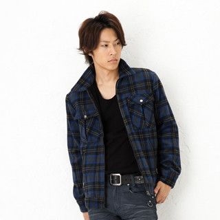 Dual-Pocket Plaid Jacket