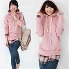 Envy Look - Check Shirt Inset Hooded Pullover Envy Look - Check Shirt Inset Hooded Pullover