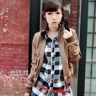 Ando Store - Faux Leather Bomber Jacket