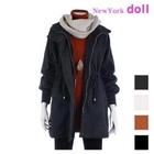 NewYork doll - Hooded Drawstring-Waist Coat