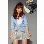 Click Japan - Elastic-Waist Polka-Dot Chiffon Skort