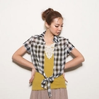 CatWorld - Tie-Front Check Shirt