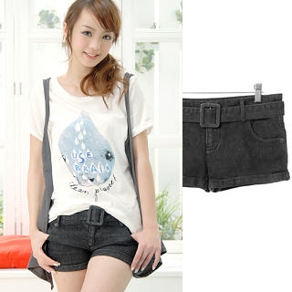 Denim Shorts + Belt