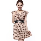 O.SA - Zip-Back Ruffle Dotted Dress