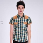 INTHING - Short-Sleeve Plaid Shirt