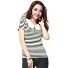 O.SA - Layered-Collar Striped Top