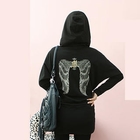Dodostyle - Feather Print Hooded Tube-Hem Dress