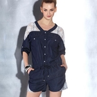 UDOT - Lace Panel Drawstring-Waist Playsuit