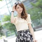 Tokyo Fashion - Lace-Trim Ruffle Chiffon Top
