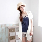 CatWorld - Short Sleeve Open-Front Cardigan