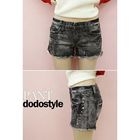 Dodostyle - Distressed Rhinestone Accent Shorts