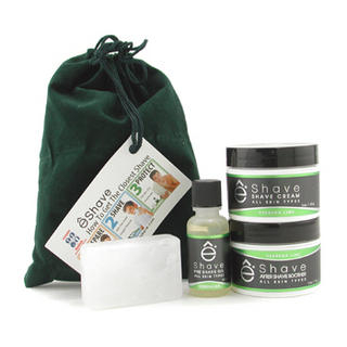 Verbena Lime Travel Pouch: Pre Shave Oil + Shave Cream + After Shave Soother + Alum Block + Bag Verbena Lime Travel Pouch: Pre Shave Oil + Shave Cream + After Shave Soother + Alum Block + Bag