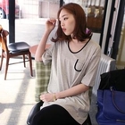 midnightCOCO - Contrast-Trim Long T-Shirt