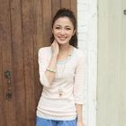eFashion - Contrast-Trim Striped Top