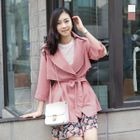 J-ANN - 3/4-Sleeve Flap Trench Coat