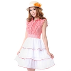 O.SA - Check-Pattern Layered Sleeveless Chiffon Dress