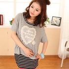 ZOO - Set: Striped Tank Top + Lace Appliqué Top
