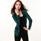 O.SA - Lace-Trim Paisley-Pattern Knit Cardigan