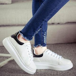 Solejoy - Contrast-Color Platform Couple Sneakers Solejoy - Contrast-Color Platform Couple Sneakers