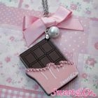 Sweet & Co. - Sweet Pink Ribbon Swarovski Crystal Choco Bar Necklace